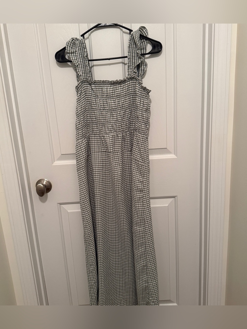 Old Navy Green Gingham Smocked Maxi Dress size M